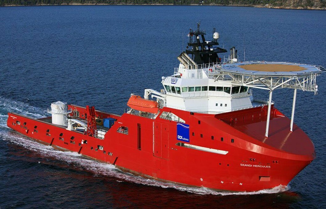 Båten  «Skandi Hercules» starter sitt arbeid for en stor operatør i desember 2019. Arkivfoto: Dof.