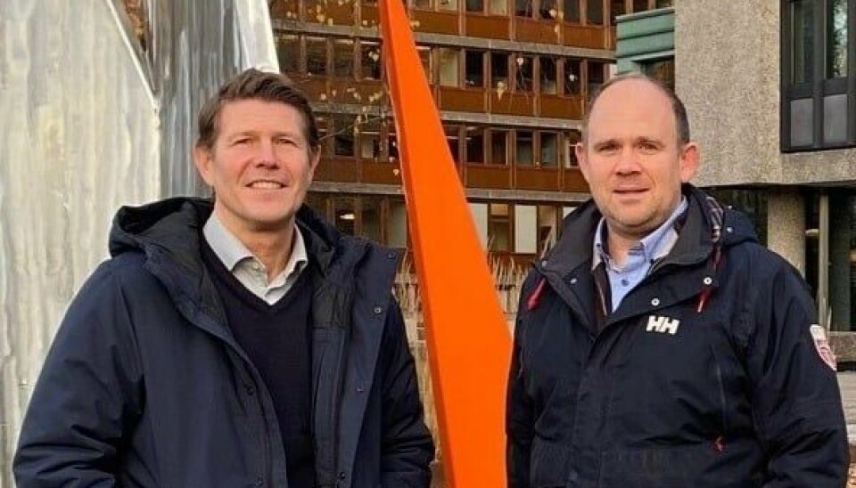 Foto: Til venstre Tommy Johnsen, daglig leder og Magnus Hexeberg, markedsansvarlig i NOx-fondet.