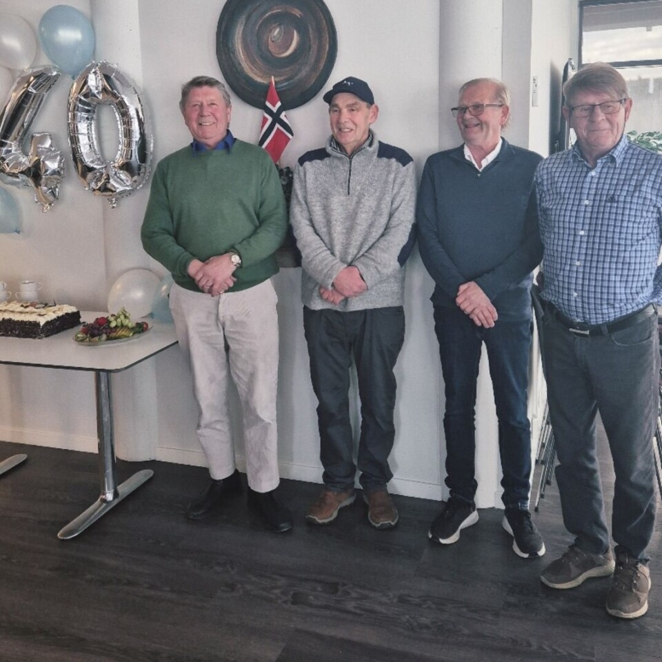 F.V: Grunnleggerne av North Sea Shipping Knut Klepsvik, Aksel Økland, Hallvard Klepsvik og Harald Torbjørn Klepsvik har vært med fra starten.