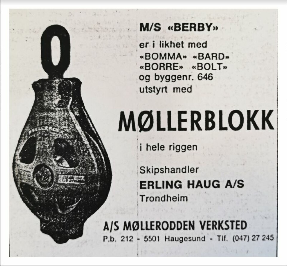 «Berby» - Seriebygget skip fra TMV