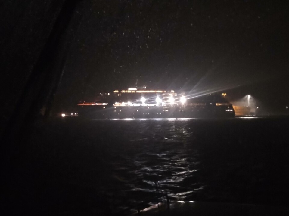 MS «Fridtjof Nansen» i nattFoto: RS «Bergen Kreds»