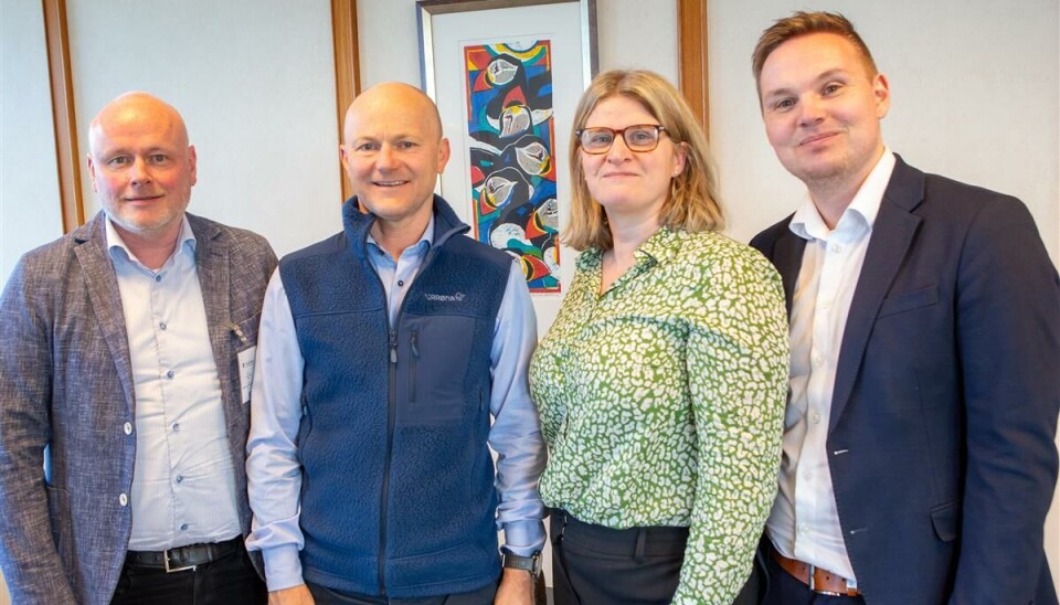 F.v. Administrerende direktør i NHO Sjøfart, Frode Sund og Nestleder i styret i NHO Sjøfart, Ivan Fossan, fylkesråd Marianne Dobak Kvensjø og fylkesråd Joakim Sennesvik.