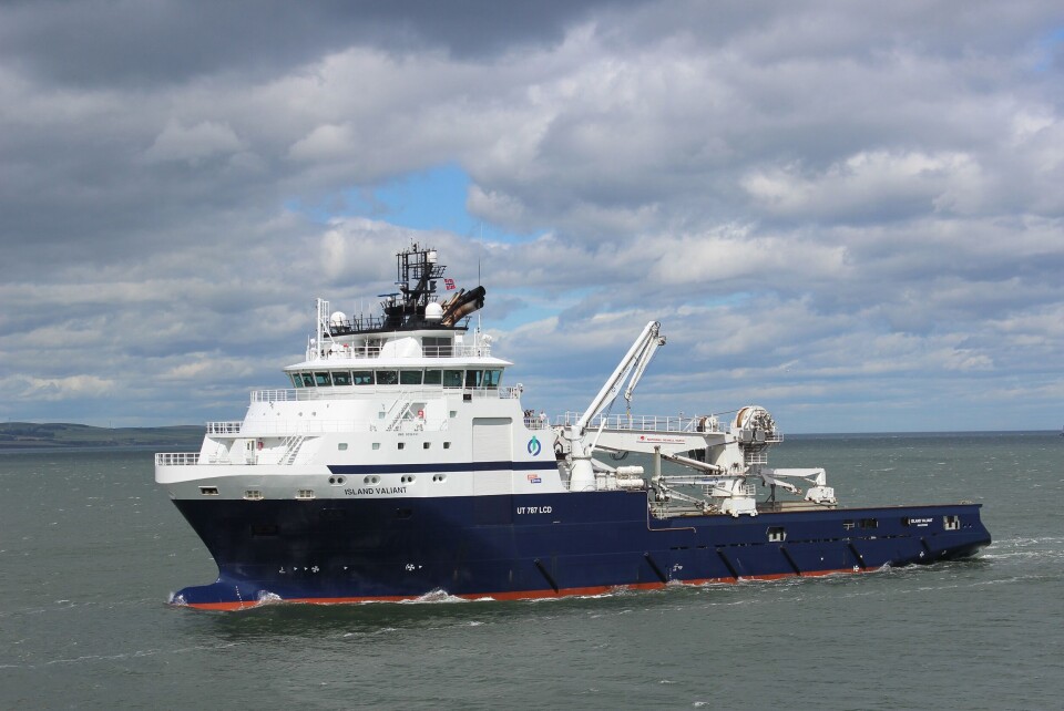 «Island Valiant» har deltatt på eit fem-vekers oppdrag i Norskehavet. Foto: Glyn Lewis