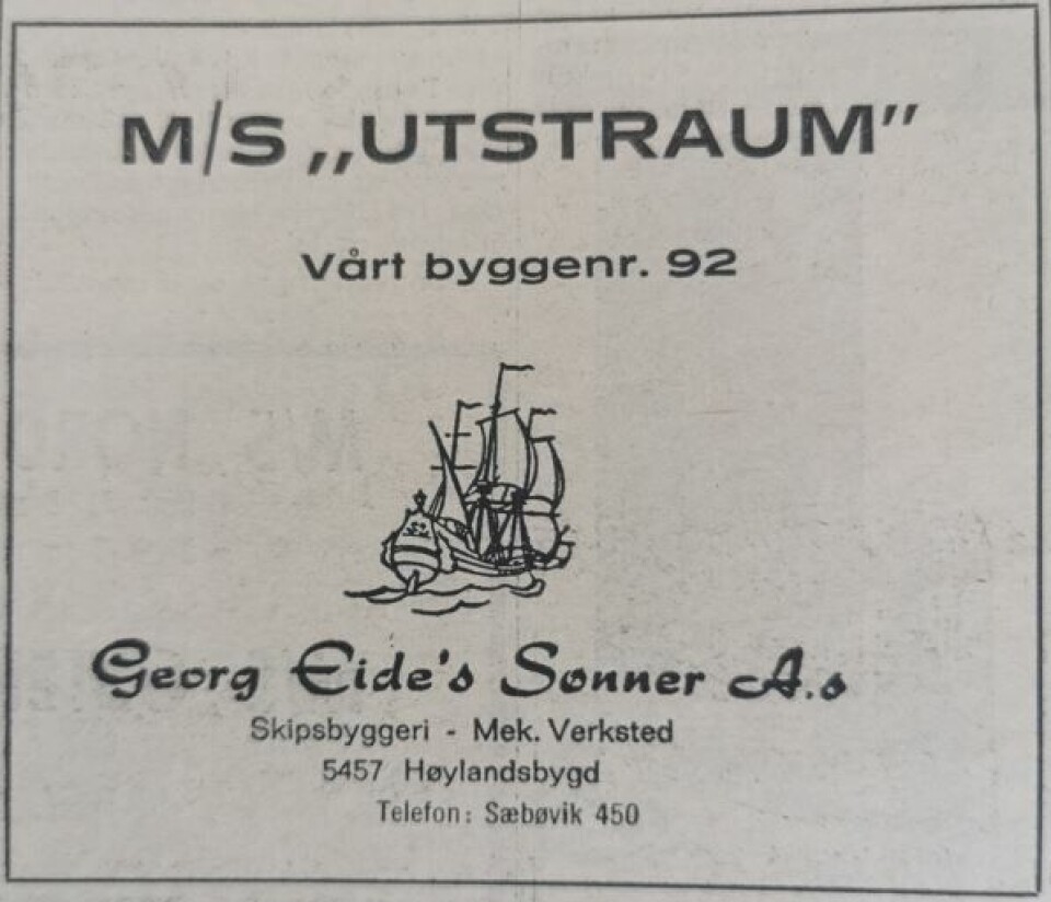 Fryseskip fra Georg Eides Sønner AS