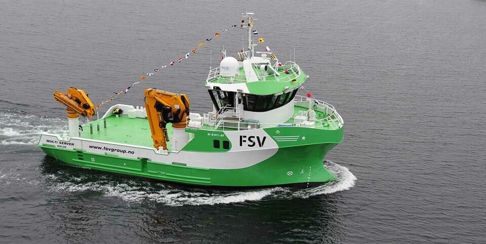 M/S «MULTI SERVER' overlevert til FSV Group i 2013. Foto: Vaagland Båtbyggeri