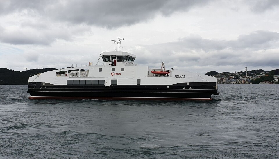MF «Kinsarvik» trafikkerer i dag på strekningen over Hardangerfjorden