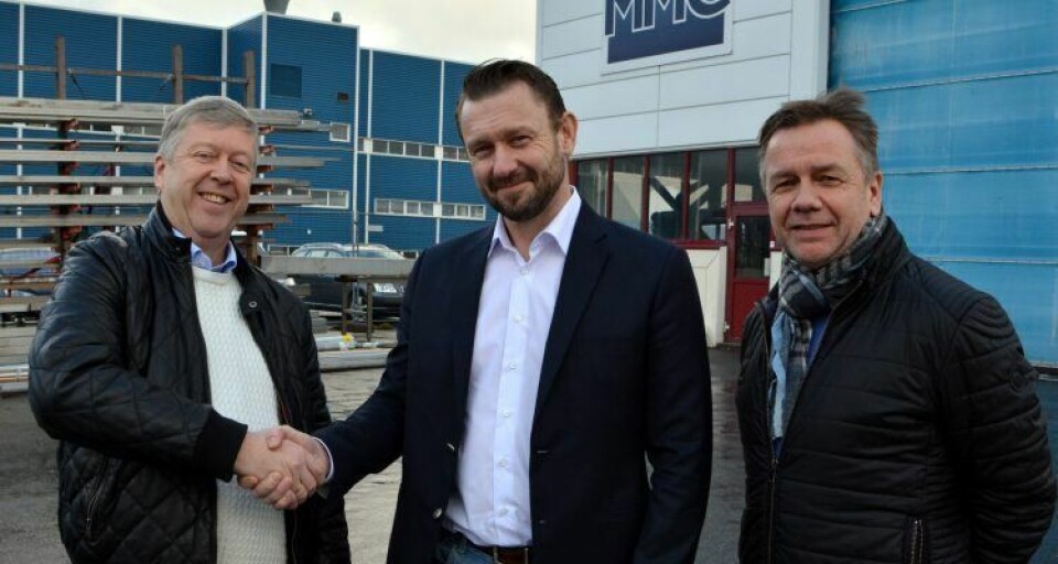 Viseadministrerende direktør i MMC First Process, Petter Leon Fauske, administrerende direktør, Leif Gjelseth, og konsernsjef i Havyard Group, Geir Johan Bakke. Foto: Havyard/Pressefoto.