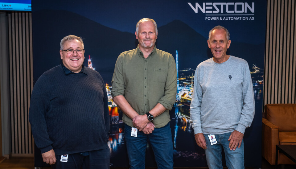 Svein Terje Bjelland, Nyansatt Technical Manager, Bjørnar Tveit, daglig leder i Westcon Power & Automation, Arild Wikøren, nyansatt Site Manager.