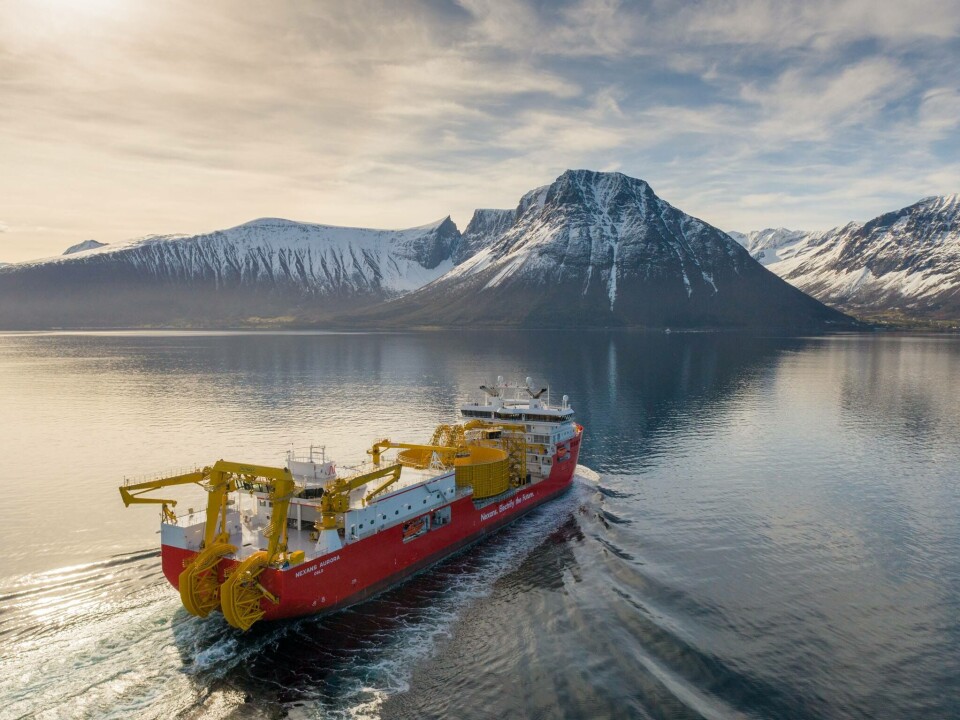 Ulstein Verft hadde ikke mindre enn to nominerte skip. Et av dem var «Nexans Aurora». Foto: Ulstein Group Ulstein Verft hadde ikke mindre enn to nominerte skip. Et av dem var «Nexans Aurora». Foto: Ulstein Group
