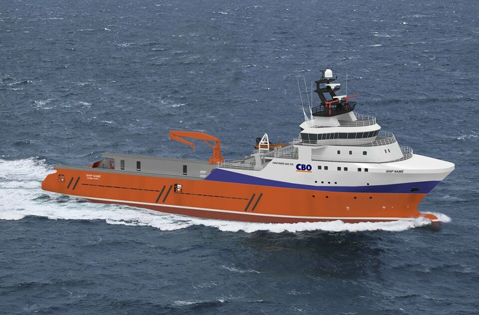 Designet: Illustrasjon av hvordan Havyard 843 skal se ut når den står ferdig om et par år. Illustrasjon Gunnar Flusund