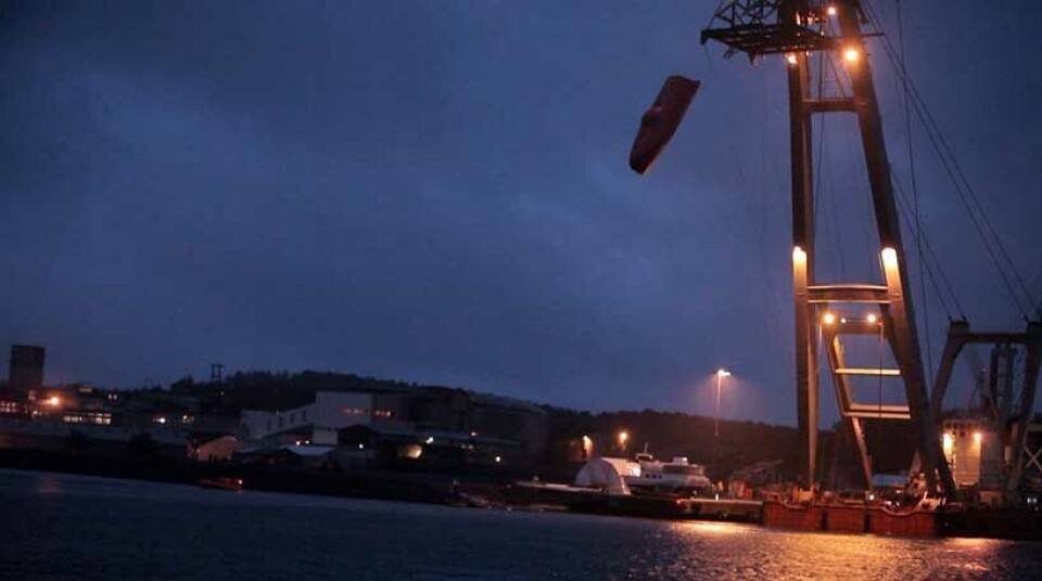 Gjennomførte frittfall tester med livbåt fra 61,53 m