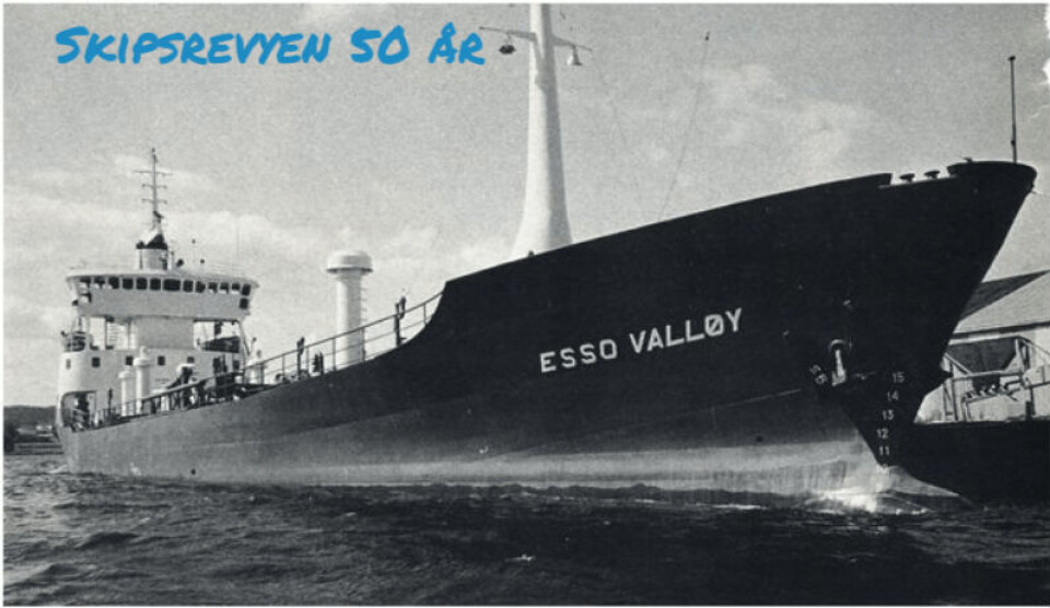 «Esso Valløy» var det siste nybygget som ble levert fra Seutelvens Mek. Verksted i Fredrikstad. Foto: Skipsrevyen