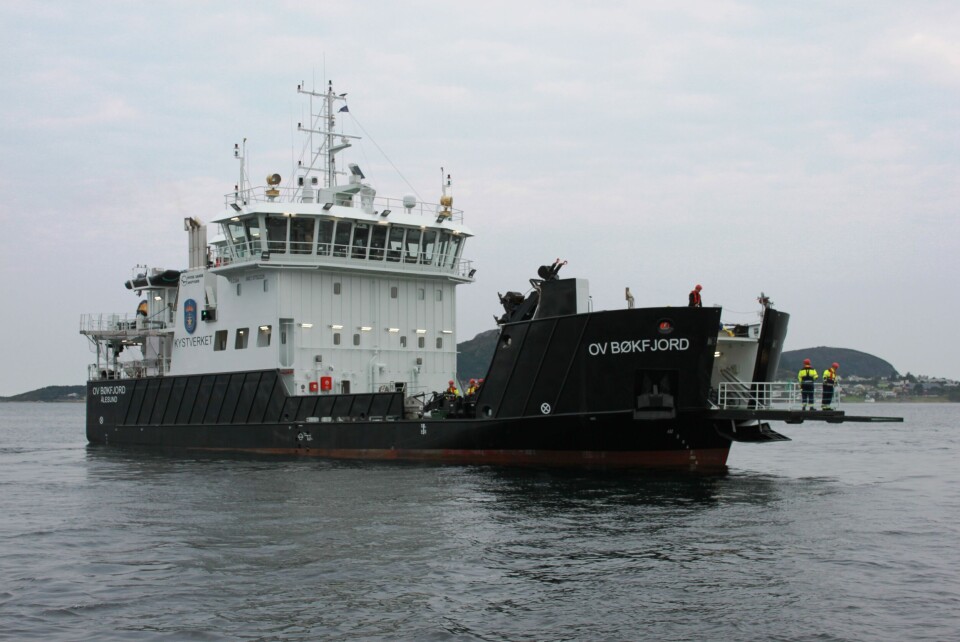 'OV Bøkfjord', Kystverkets første hybridskip skal gå i tjeneste i Troms og Finnmark. Foto: Kystverket/Pål Are Lilleheim