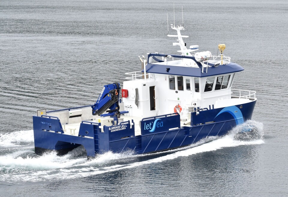BJØRNSFJELL – en NabCat 1350 – skal inn i forskningens teneste for LetSea AS på Helgeland. Foto: Tom Lysø