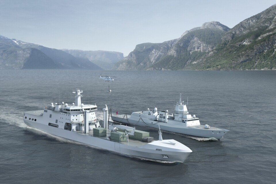 Logistikkskipet KNM Maud. Arkivfoto: Forsvaret