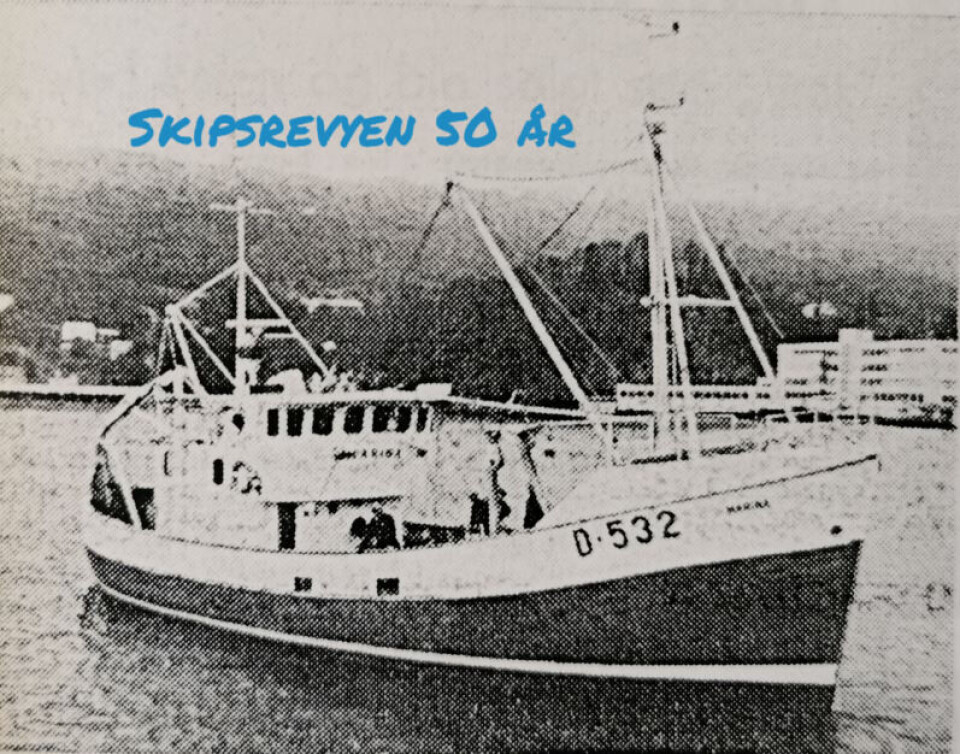 «Marina» ble overlevert til redere i Irland i juli 1971. Faksimile fra Skipsrevyen nr. 1/1971.
