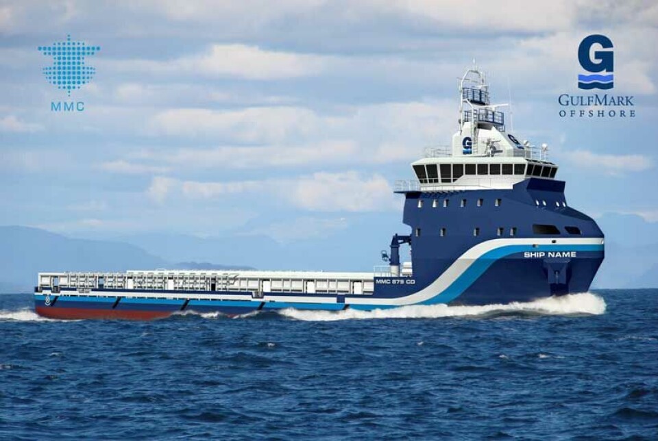 Illustrasjon av nybygget (MMC879) til GulfMark Offshore hos Remontowa