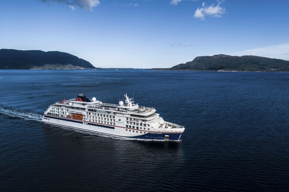 «Hanseatic Inspiration» er det andre fartøyet Vard leverer til Hapag-Lloyd Cruises. Foto: Uavpic.com