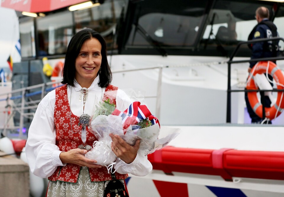 Marit Bjørgen var gudmor for RS «Hans Herman Horn».