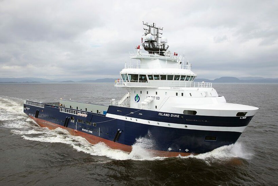 «Arctic Pearl» ble bygget som «Island Duke» for rederiet Island Offshore i 2013. Arkivfoto: Island Offshore «Arctic Pearl» ble bygget som «Island Duke» for rederiet Island Offshore i 2013. Arkivfoto: Island Offshore