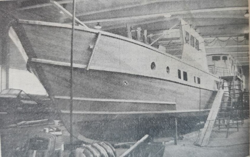 MB «Eivindvik» under bygging i 1972. Faksimile fra Skipsrevyen nr. 2/1972.