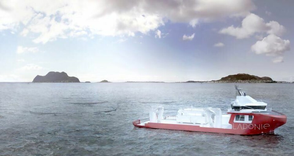 Notvaskerfartøyet skal bli hele 40 meter langt og tåler stor belastning under ulike driftsoperasjoner, og er konstruert og godkjent for å kunne utføre flere arbeidsoppgaver. Foto: Laponie Aquaservice.