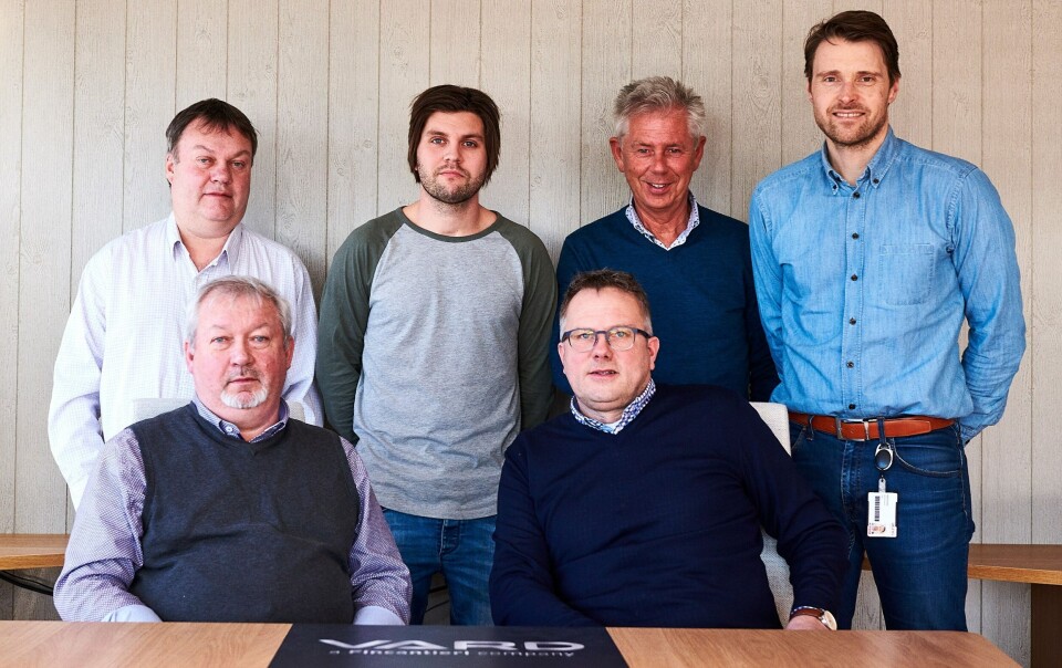 Bak fra venstre Dag Remøy, Vegard Kvalsvik, Helge Kvalsvik, Geir Larsen Foran: Hans Remøy, Kjell Arild Skar