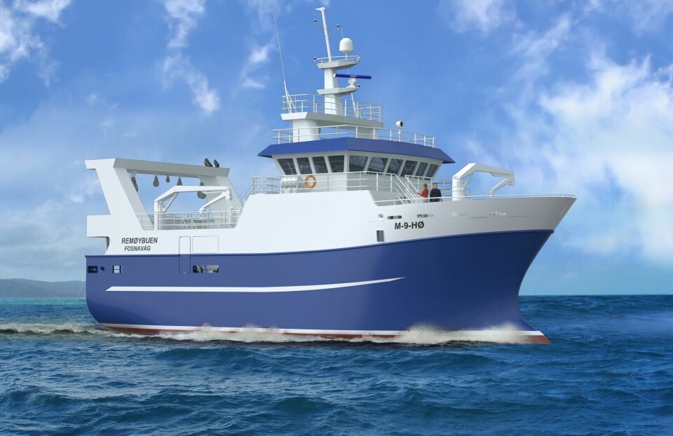 Illustrasjon av Remøybuen AS sin nye fiskebåt