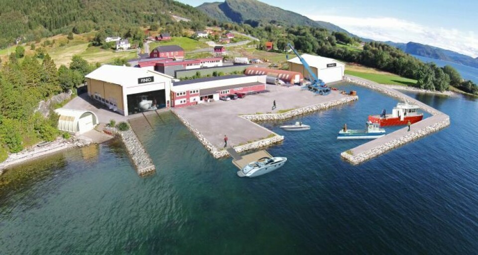 Slik ser de for seg industriområdet etter bygg av slipp og utvikling av eksisterende anlegg. Foto: Finio AS