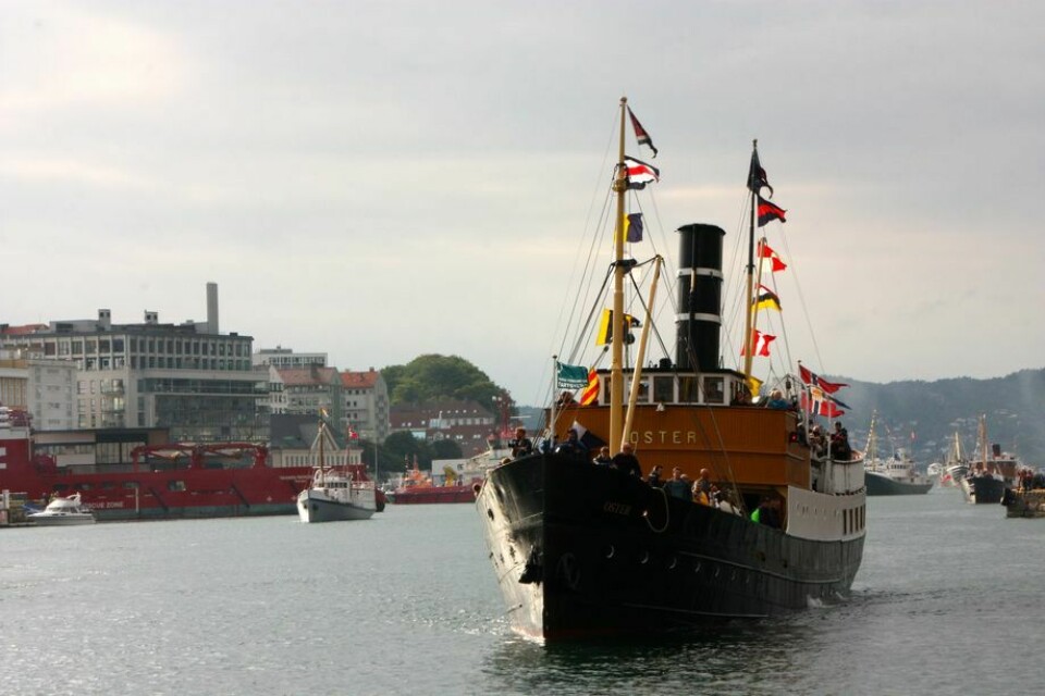 «Oster» på vei inn til Bergen havn i forbindelse med Fjordsteam 2018 Foto: Andrea Bærland