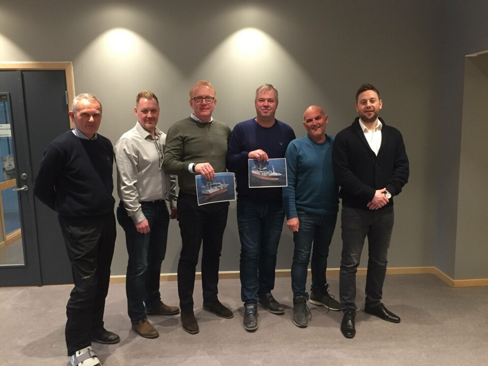 F.v. Svein Fagerbakke (Radek), Rolf Barstad (Rolls-Royce Marine), Agnar Lyng (Stadyard), Arild Sekkingstad (Radek), Malvin Silden (Stadyard), Per Ståle Nykrem (Rolls-Royce Marine)
