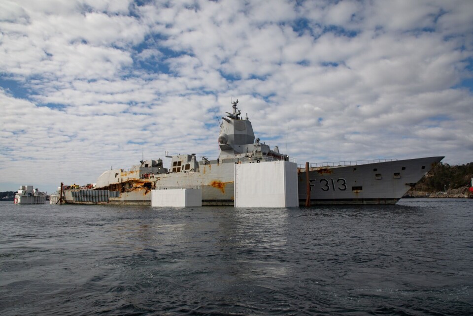KNM «Helge Ingstad» skal destrueres. Foto: Emil Wenaas Larsen, Forsvaret