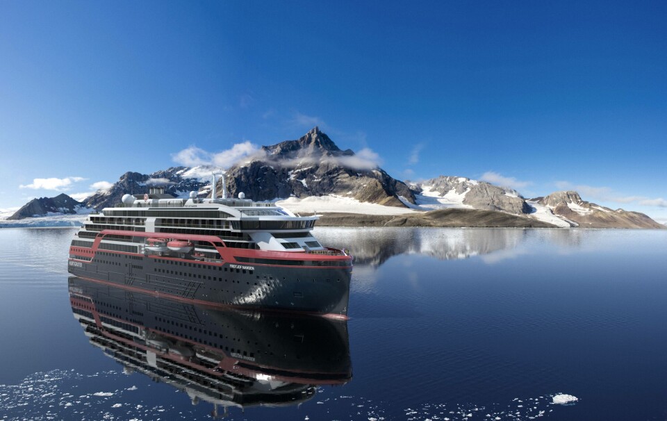 «Fridtjof Nansen» på Svalbard. Illustrasjon: Hurtigruten