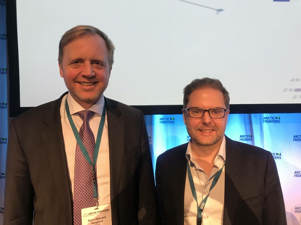 DNV GL (tv) og Wilhelmsen er samstemte om at norsk shipping leder an i det grønne skiftet i global sammenheng.