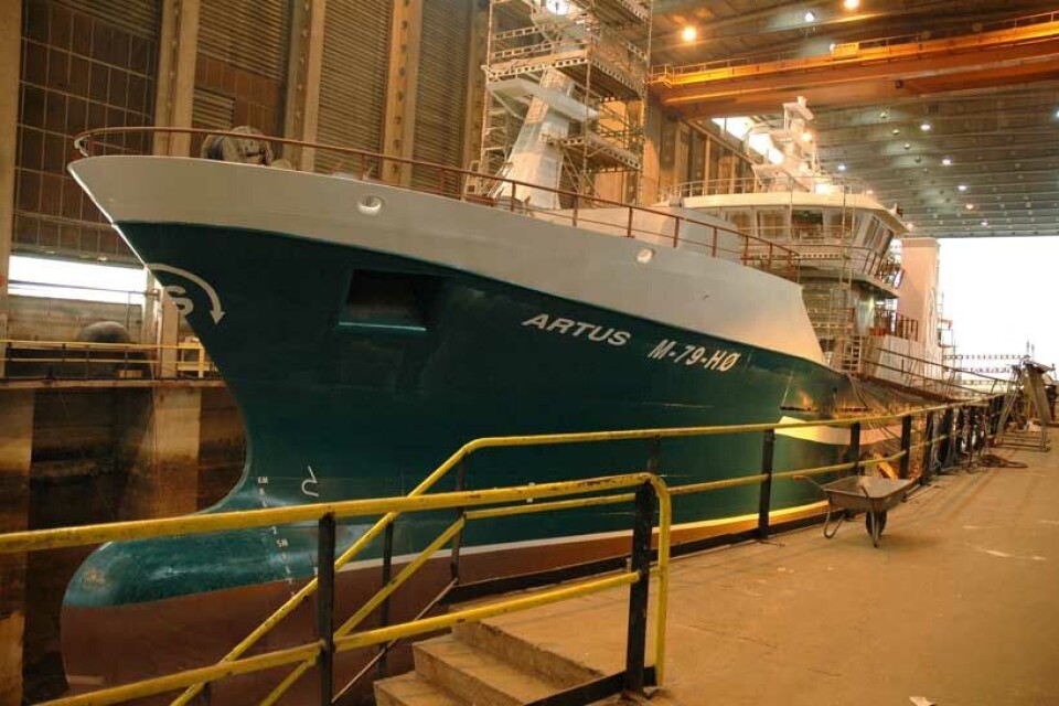 Artus i dokka på Havyard Ship Technology avdeling Leirvik