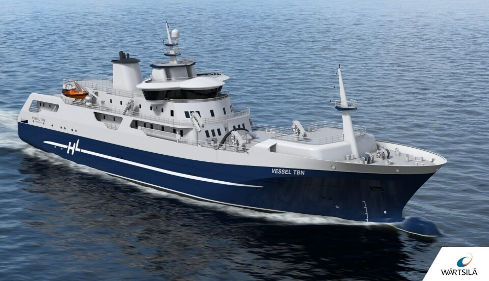 Denne hybridbåten tar fisken fra merd til marked (Ill.: Wärtsilä)