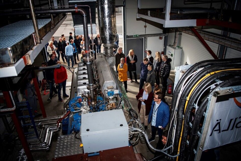 Dette er det oppgraderte testanlegget for eksosrensning i Moss. Anlegget er sentralt i utviklingen av eksosrenseteknologi