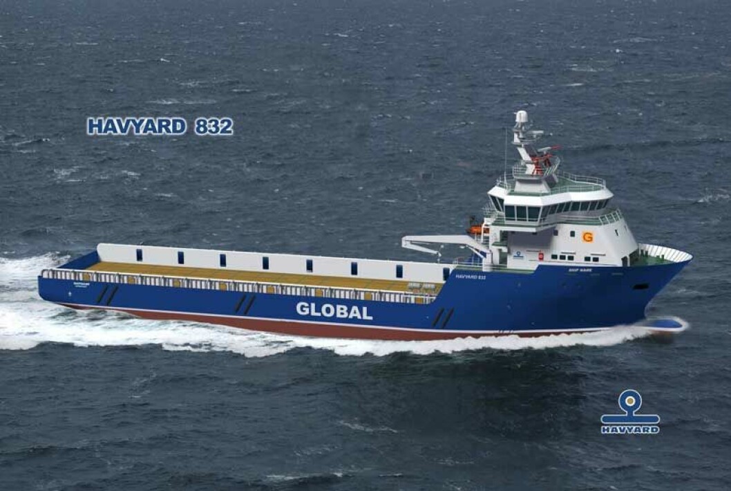 Det er et Havyard 832-design Global Offshore nå har bestilt. Totalt har Havyard Group solgt hele 16 Havyard 832-design.