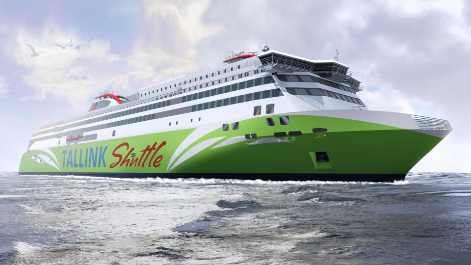 The new fast ropax ferry ordered by Tallink Grupp. Photo Meyer Turku