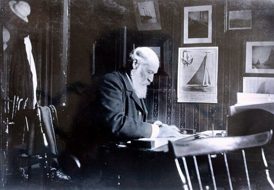 Colin Archer i sitt arbeidsrom i Kirkestredet 11. lilleodden Foto: Redningsselskapet