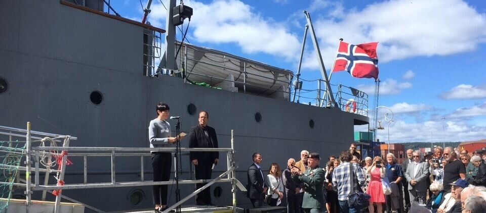 Daværende forsvarsminister Ine Eriksen Søreide åpner «Hestmanden» i 2017. Foto: Gunnhild Aaby - Vestagdermuseet Daværende forsvarsminister Ine Eriksen Søreide åpner «Hestmanden» i 2017. Foto: Gunnhild Aaby - Vestagdermuseet