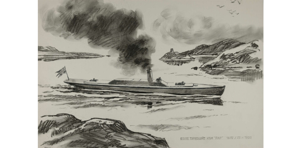 Tegning av «Rap» Foto: Marinemuseet
