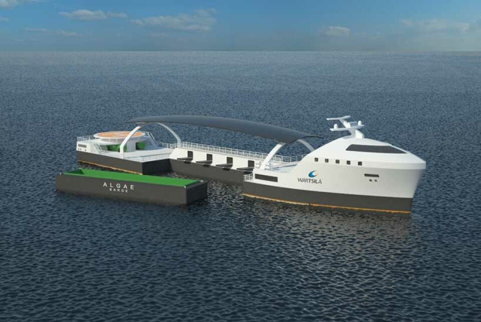 Et 100 meter langt oppsamlingsfartøy for alger, helt uten mannskap.