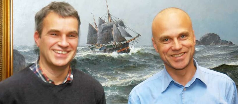 Adm.dir. Erik Espeset (til v.) og prosjektleder Jonas Wenstrøm er optimister med hensyn til komposittenes fremtid innenfor skipsbyggingsindustrien.