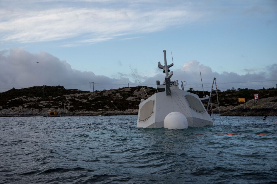 Forsvaret må betale 60 millioner for å destruere fregatten etter kollisjonen. Foto: Jakob Østheim, Forsvaret