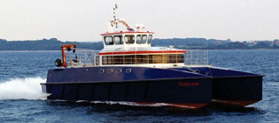 Arbeidsbåt for vindmøller.