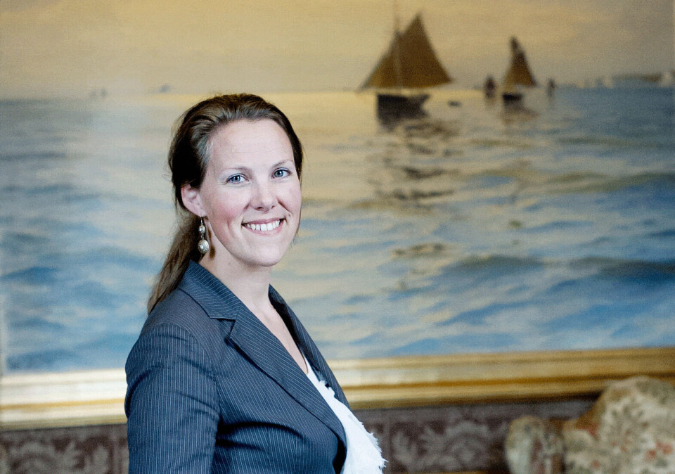 Birgit Liodden står ved roret under Nor-Shipping 2017. Arkivfoto: Mikaela Berg