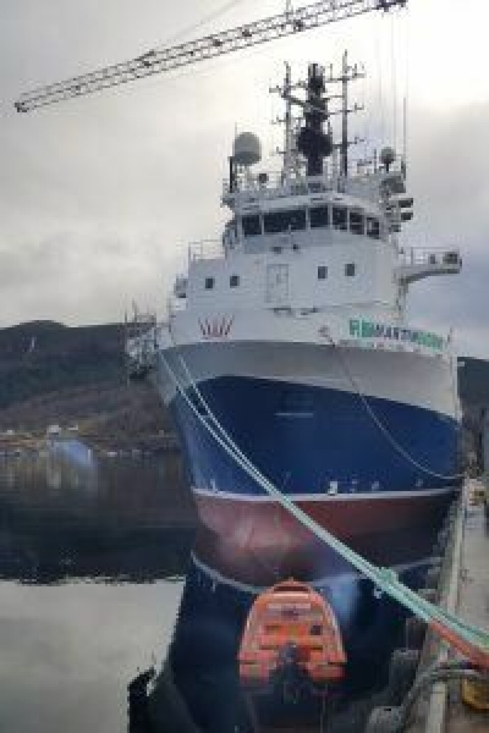'Martin' (Ex. 'Havila Princess') til kai ved Havyard i Sogn. Foto: Trond Viggo Kvingedal.