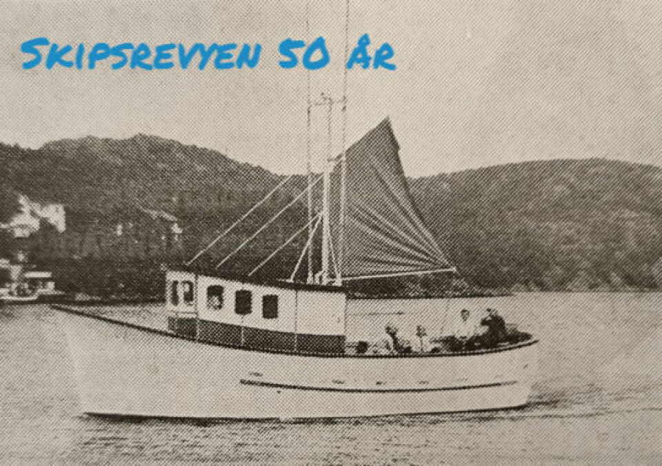 Det vakte oppsikt i 1971 da to offiserer fra flyvåpenet bygget fiskebåten «Semiramis» i ferrosement. Faksimile fra Skipsrevyen nr. 2/1971.