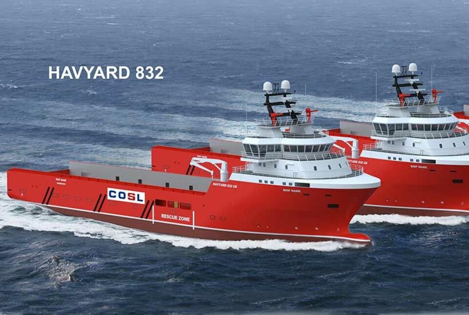COSL har valgt å bygge fire Havyard 832 forsyningsskip.